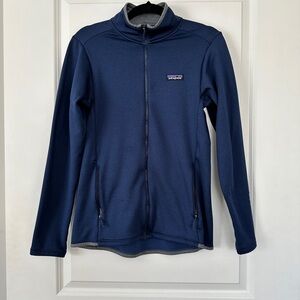 Patagonia women’s navy soft shell fleece jacket